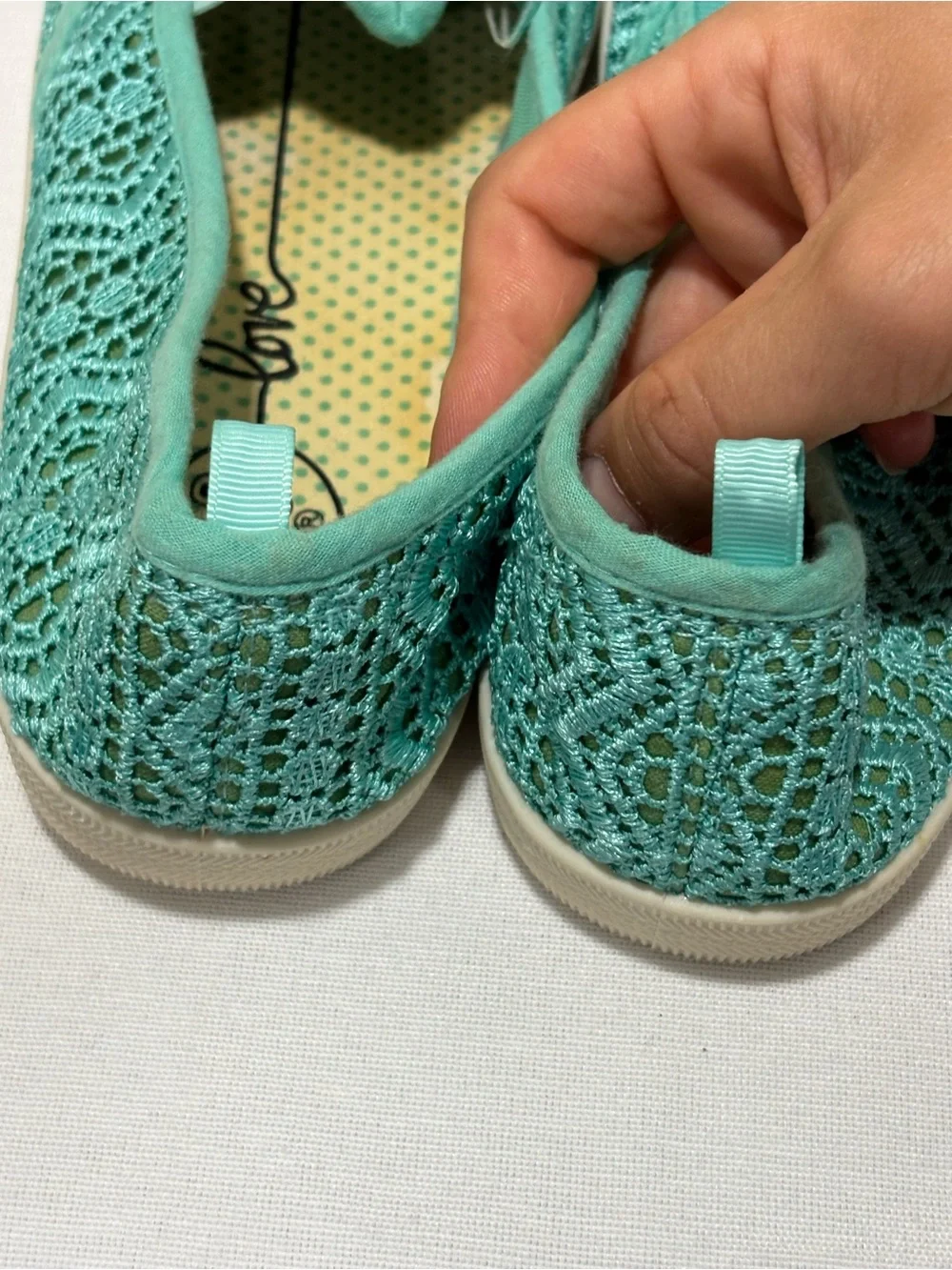 Rue21 Etc. Mint Crochet Lace Slip-On Flats | Women’s M 7/8
